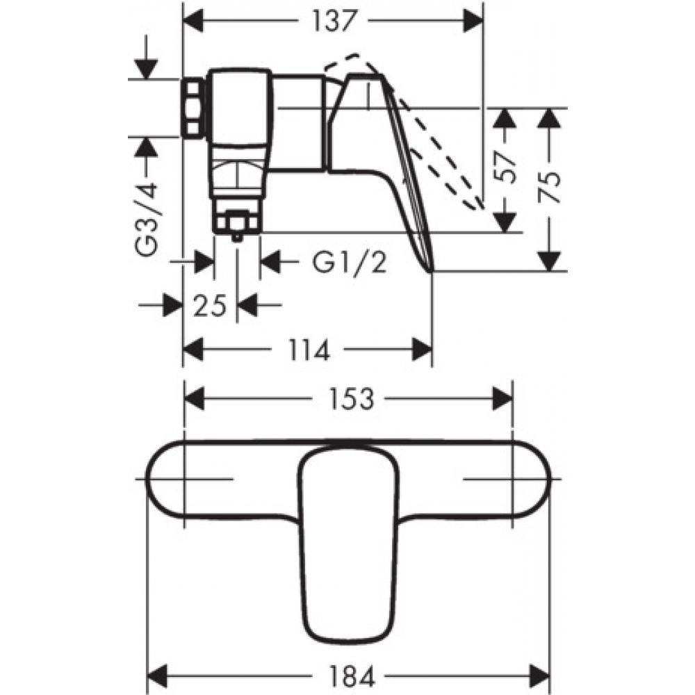 Смеситель для душа хром Hansgrohe 71630000