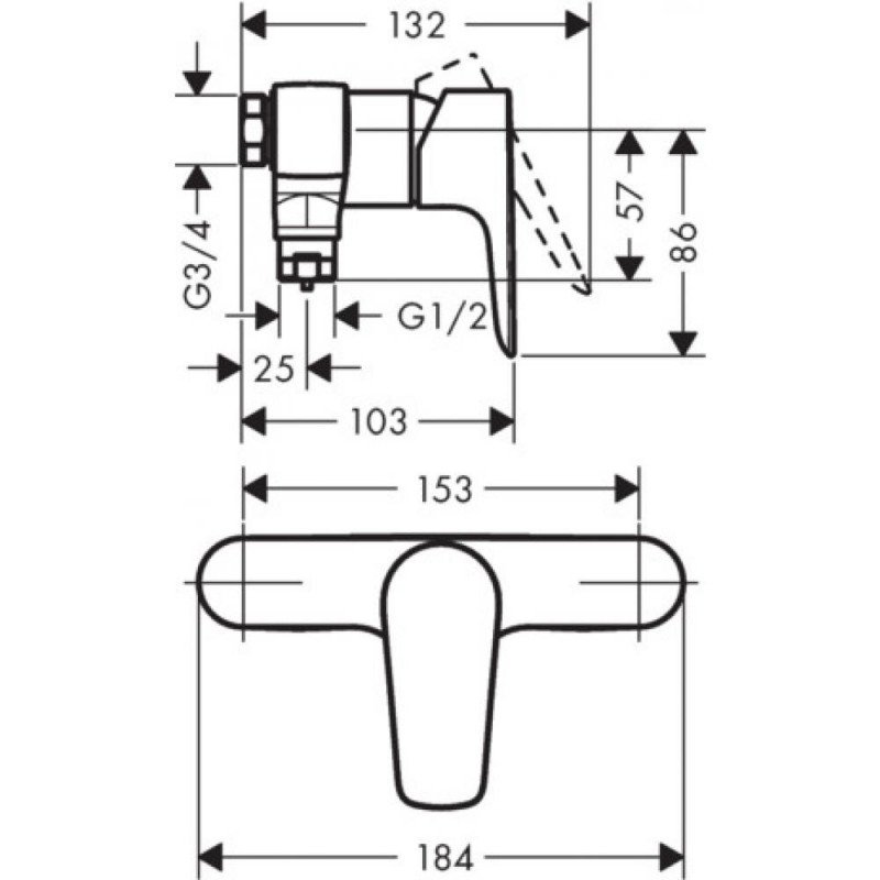 Смеситель для душа хром Hansgrohe 71761000