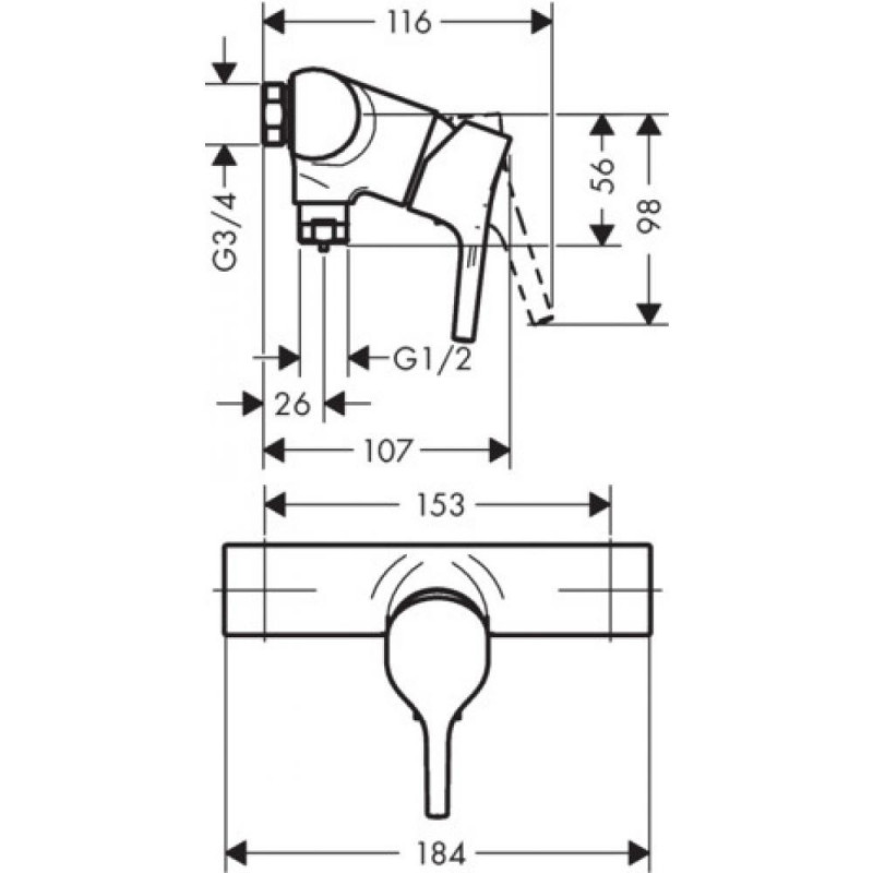 Смеситель для душа хром Hansgrohe 72601000