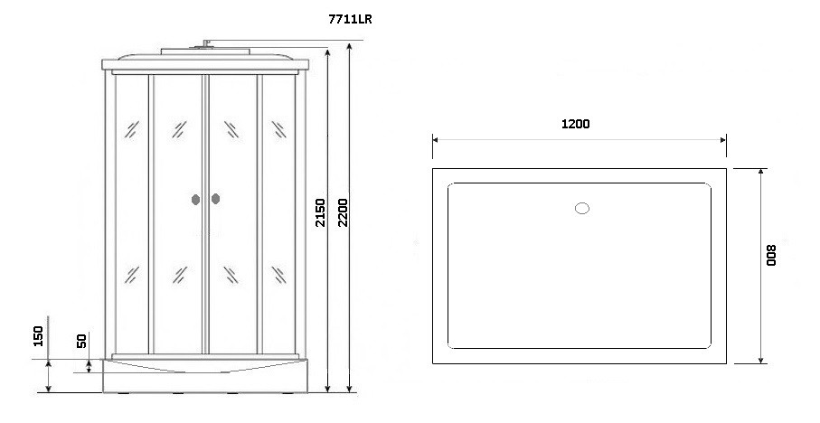 Душевая кабина 120x90 Niagara NG-7711G
