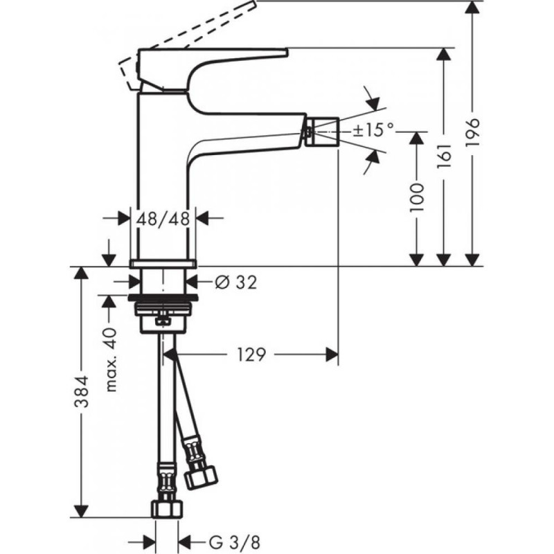 Смеситель для биде бронза Hansgrohe Metropol 32520140