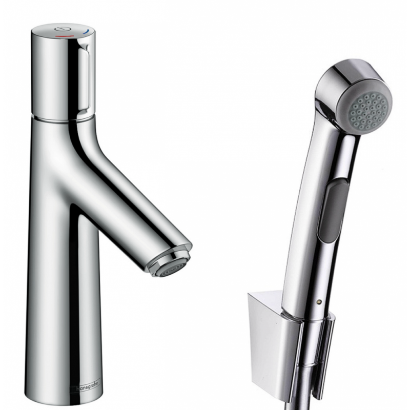 Смеситель для раковины с гигиеническим душем Hansgrohe Talis Select S 100 с донным клапаном хром 72291000