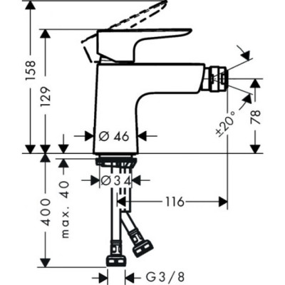 Смеситель для биде хром Hansgrohe Talis E 71721000