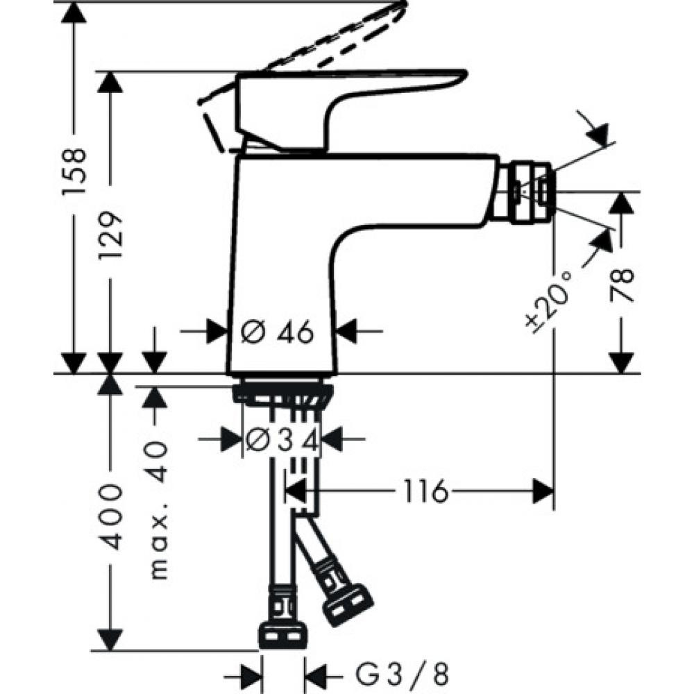 Смеситель для биде хром Hansgrohe Talis E 71721000