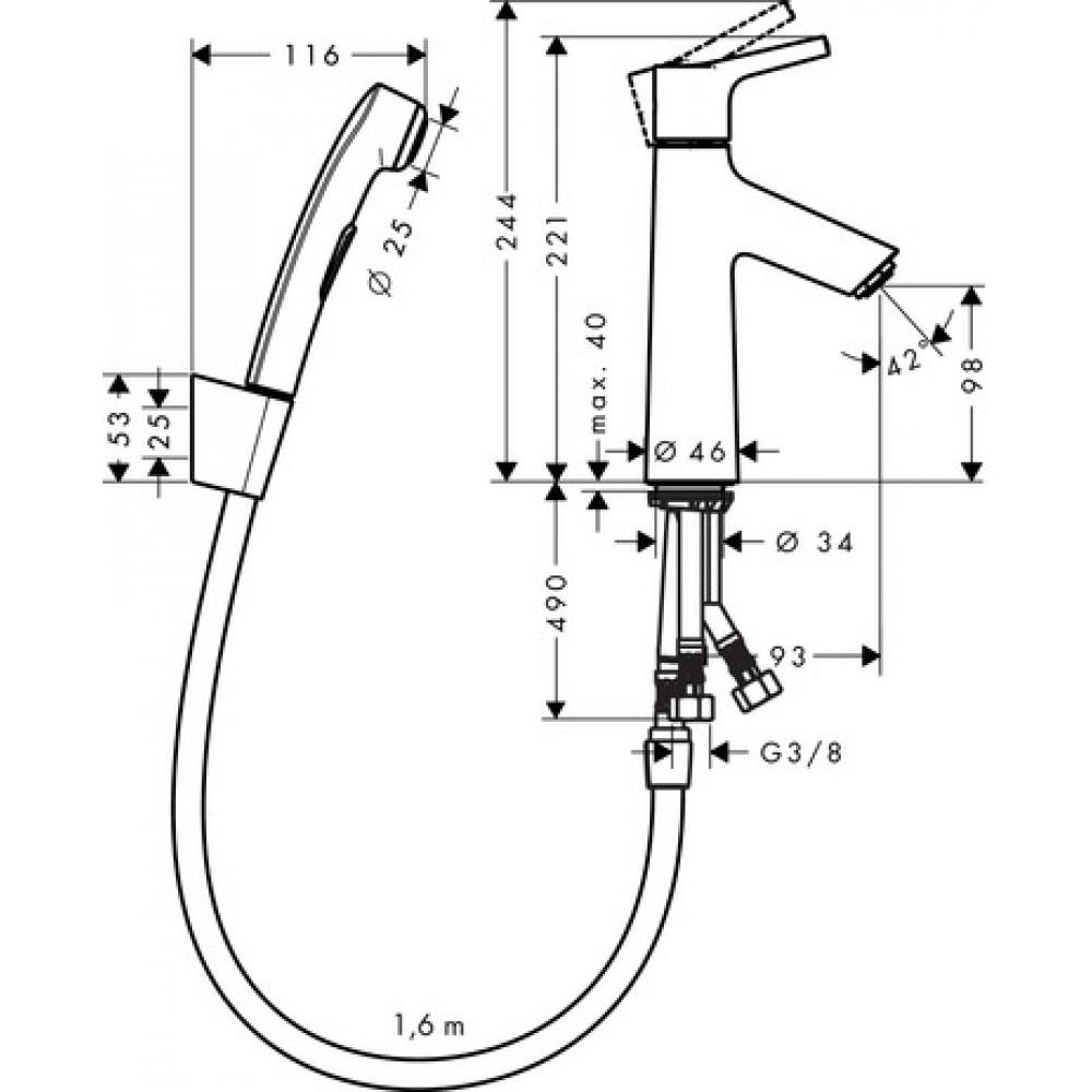 Смеситель для биде хром Hansgrohe Talis S 72290000