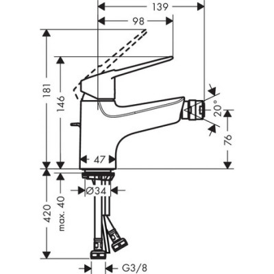 Смеситель для биде хром Hansgrohe 71233000