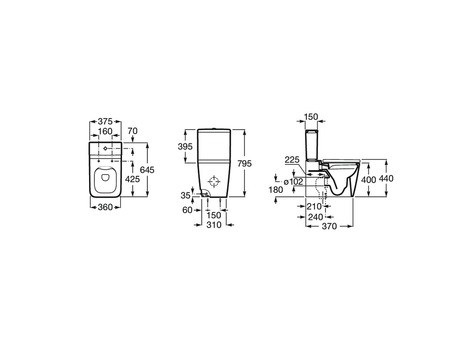 Чаша Roca Inspira Square напольная 645 rimless 342536000, для комплектации бачком