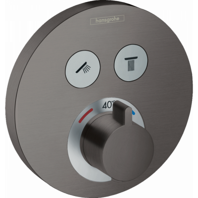 Термостат скрытого монтажа чёрный хром Hansgrohe ShowerSelect S 15743340