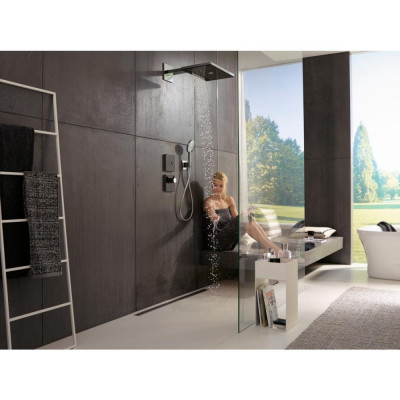 Термостат скрытого монтажа чёрный/хром Hansgrohe ShowerSelect Highfow 15735600