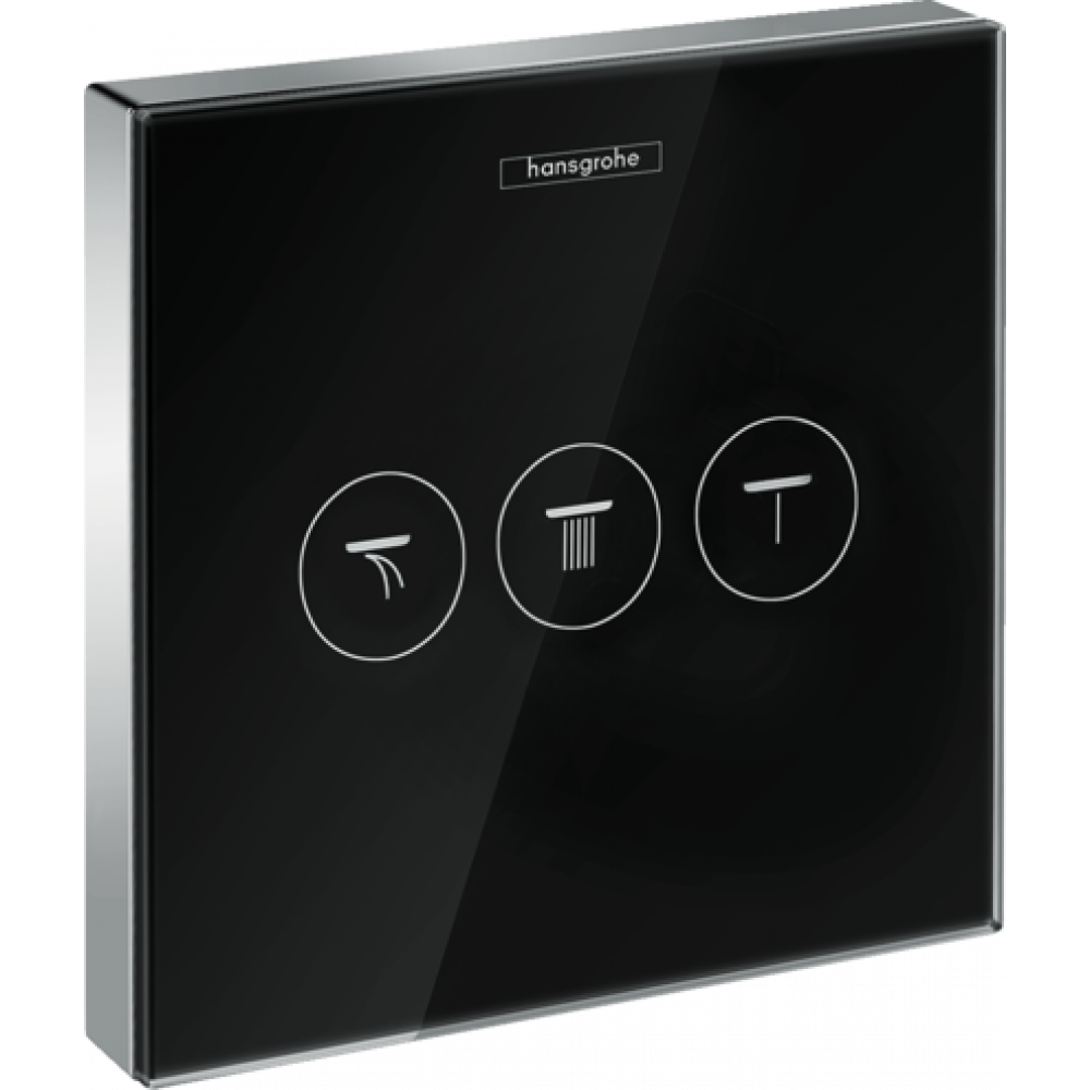 Термостат скрытого монтажа чёрный/хром Hansgrohe ShowerSelect Glass 15736600