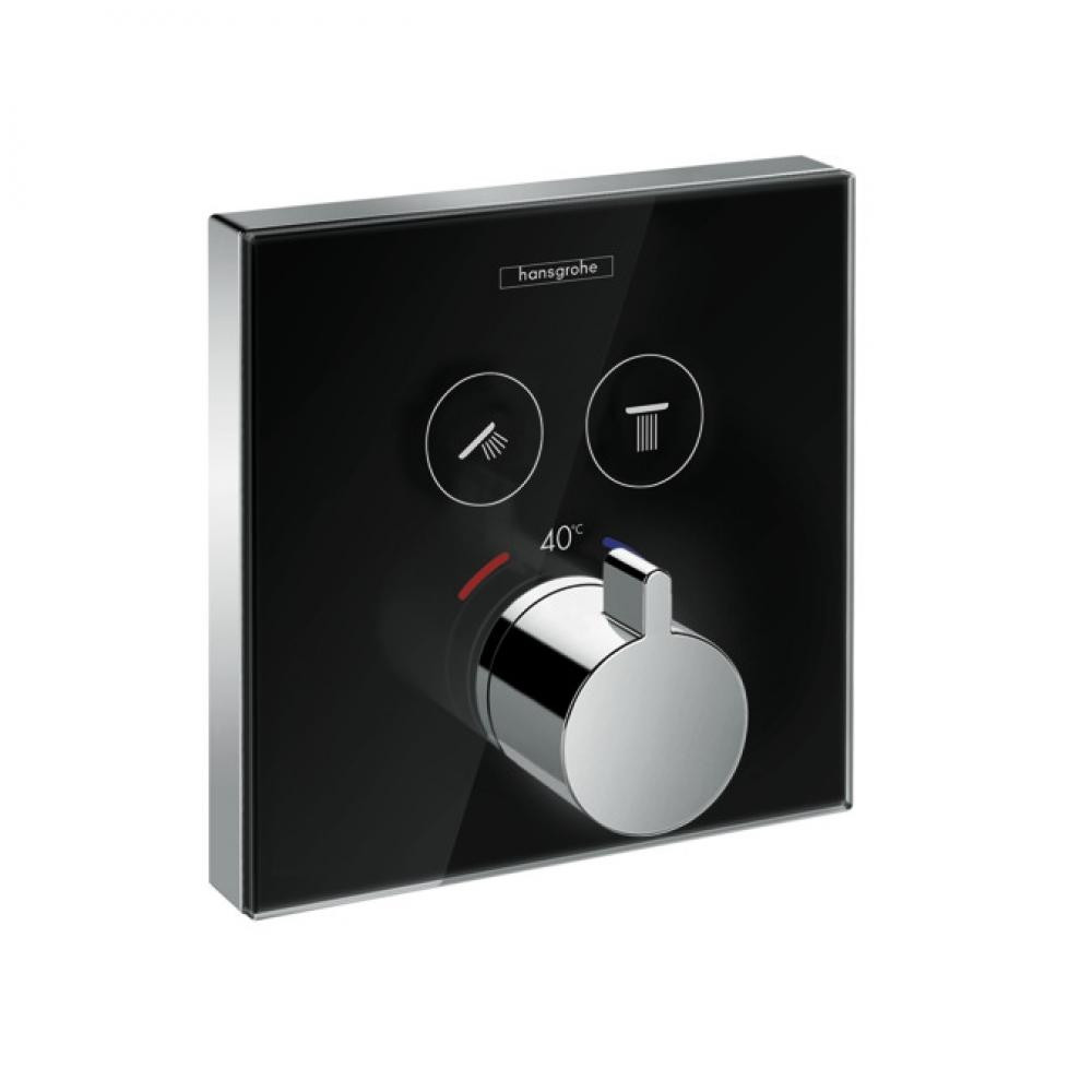 Термостат скрытого монтажа чёрный/хром Hansgrohe ShowerSelect Glass 15738600