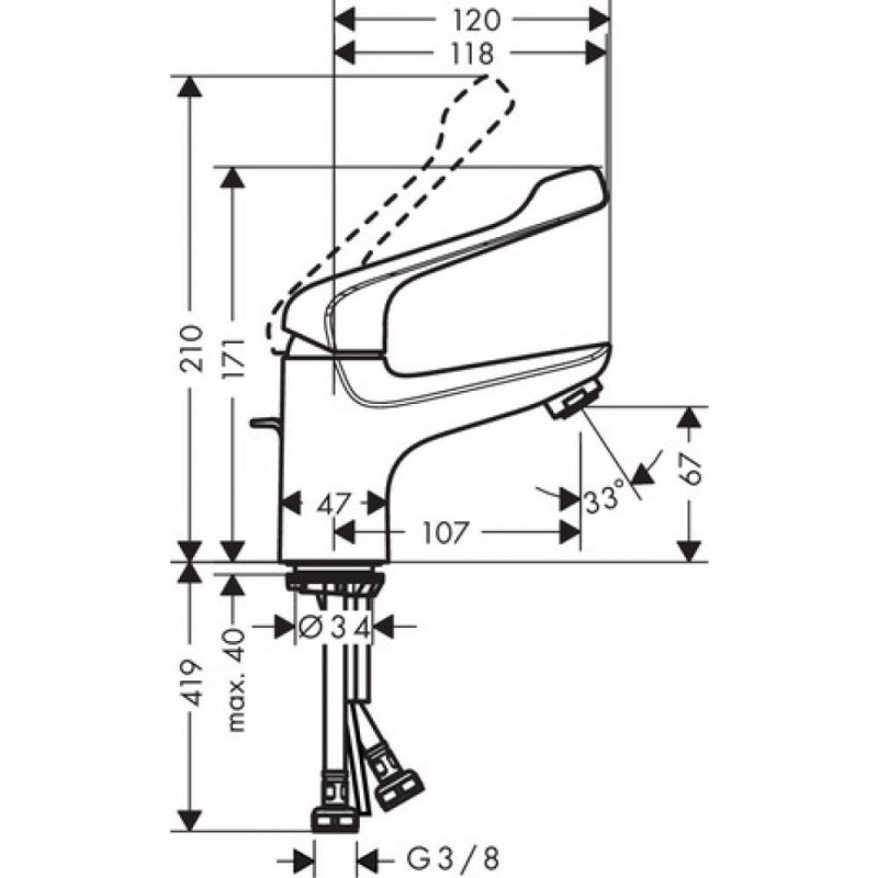 Смеситель для раковины хром Hansgrohe Novus 71920000