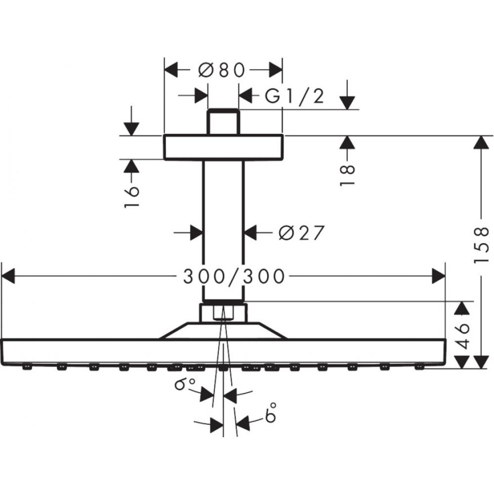 Верхний душ бронза Hansgrohe Raindance E 300 1jet 26250140