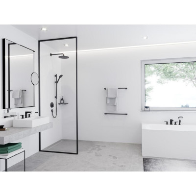 Верхний душ чёрный хром Hansgrohe Croma 26220340