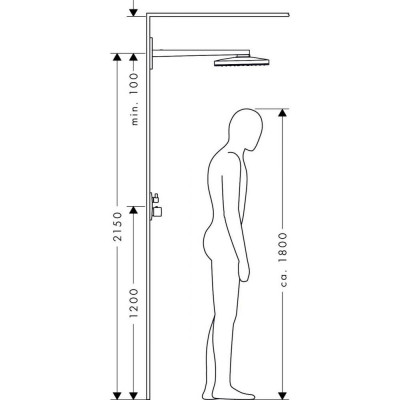 Верхний душ хром Hansgrohe Rainmaker Select 460 1jet 24003400