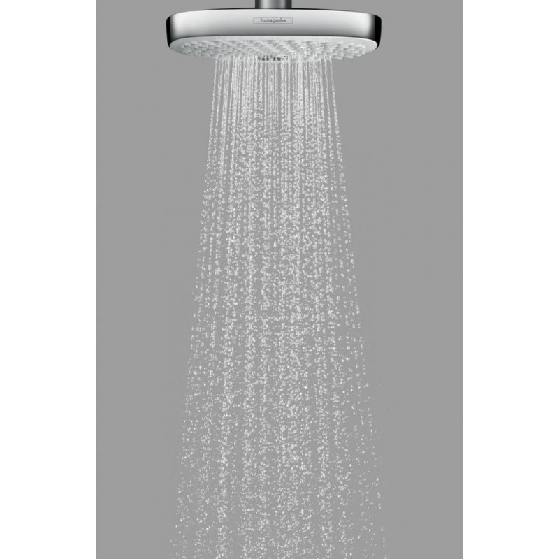 Верхний душ хром/белый Hansgrohe Raindance Select E 300 2jet EcoSmart 26609400