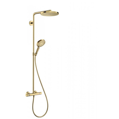 Душевая система с термостатом золото hansgrohe Raindance Select S Showerpipe 240 1jet PowderRain 27633990