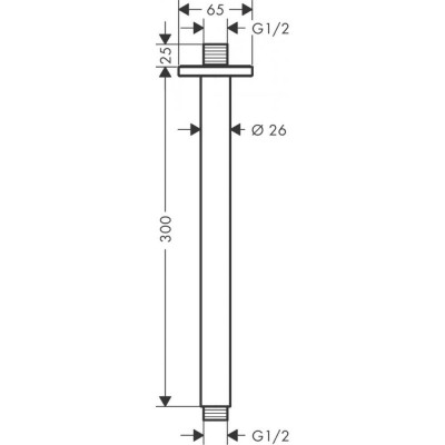 Потолочный держатель верхнего душа чёрный hansgrohe Vernis Shape 26407670