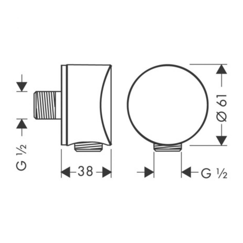 Шланговое подсоединение золото Hansgrohe Fixfit 26453990