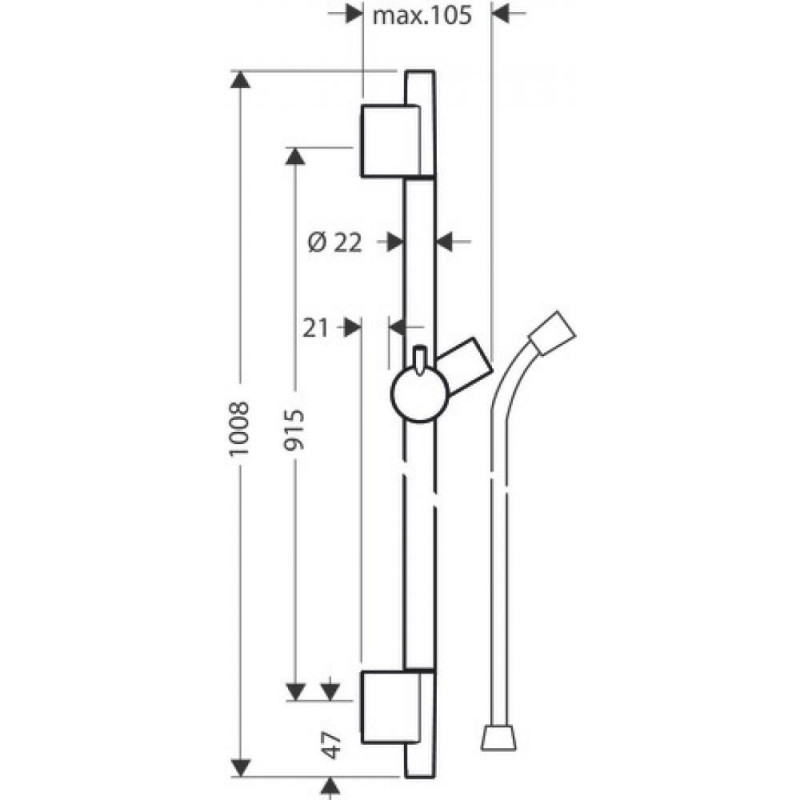 Душевая штанга хром Hansgrohe Unica S Puro 28631000
