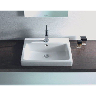 Умывальник шлифованный Duravit Vero  600мм 045460 с переливом 1 готовое отверстие под смеситель включая крепление