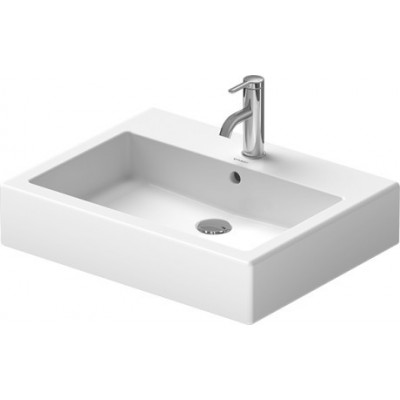 Умывальник шлифованный Duravit Vero  600мм 045460 с переливом 1 готовое отверстие под смеситель включая крепление