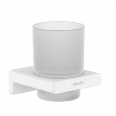 Стакан для зубных щёток стеклянный белый Hansgrohe AddStoris 41749700