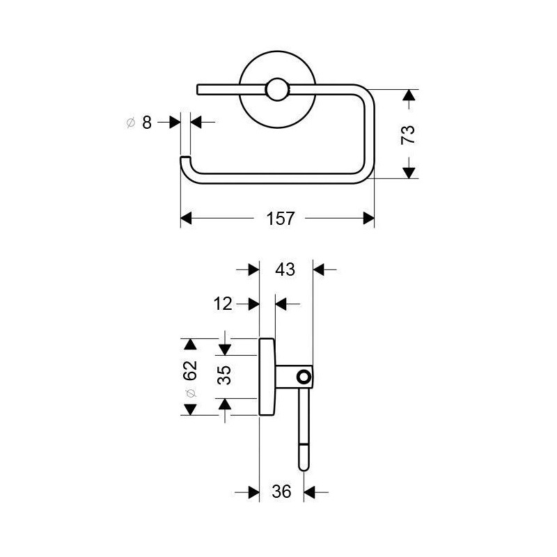 Держатель туалетной бумаги хром Hansgrohe Logis 40526820