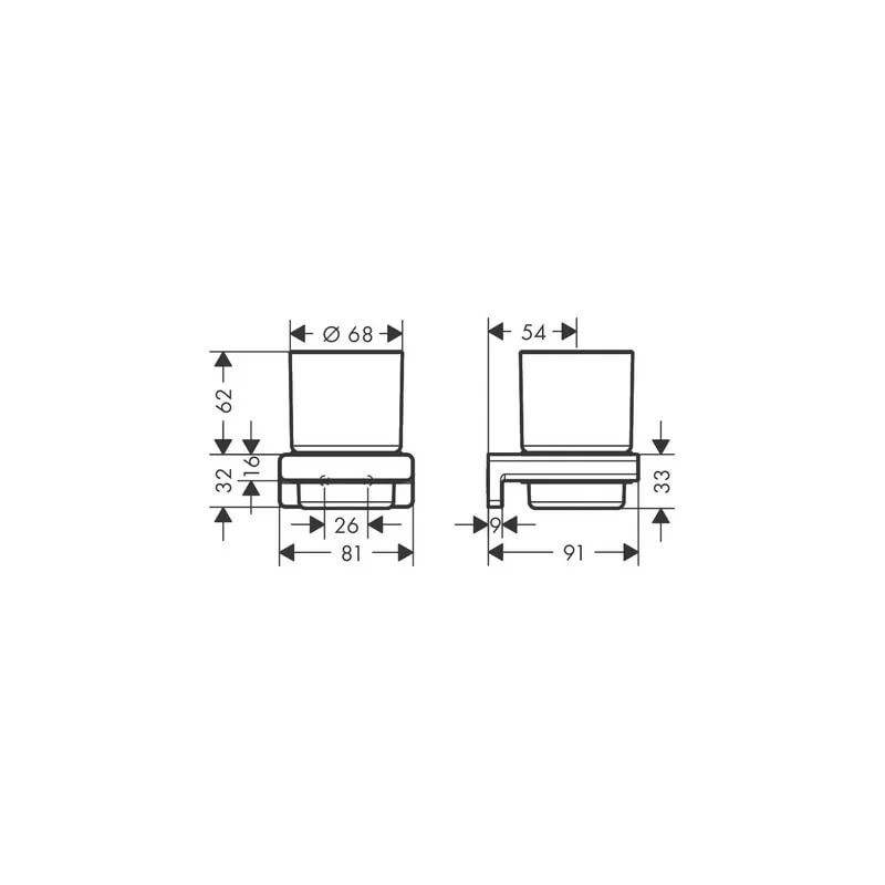 Стакан для зубных щёток стеклянный белый Hansgrohe AddStoris 41749700