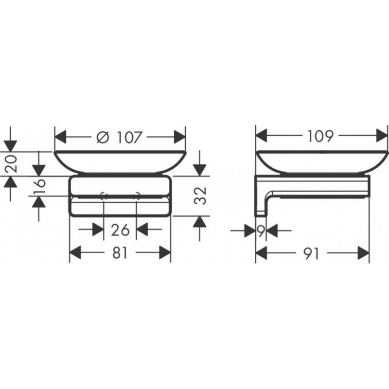 Мыльница стеклянная хром Hansgrohe AddStoris 41746000