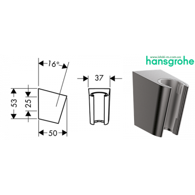 Держатель для душа чёрный хром hansgrohe Porter S 28331340