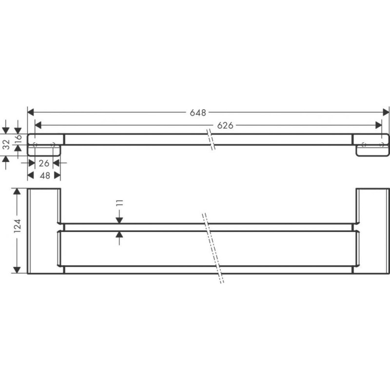 Держатель полотенец двойной чёрный Hansgrohe AddStoris 41743670