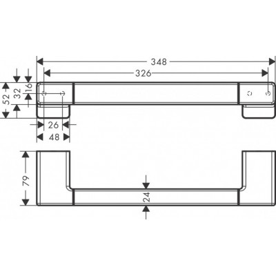 Поручень для ванны чёрный хром Hansgrohe AddStoris 41744340
