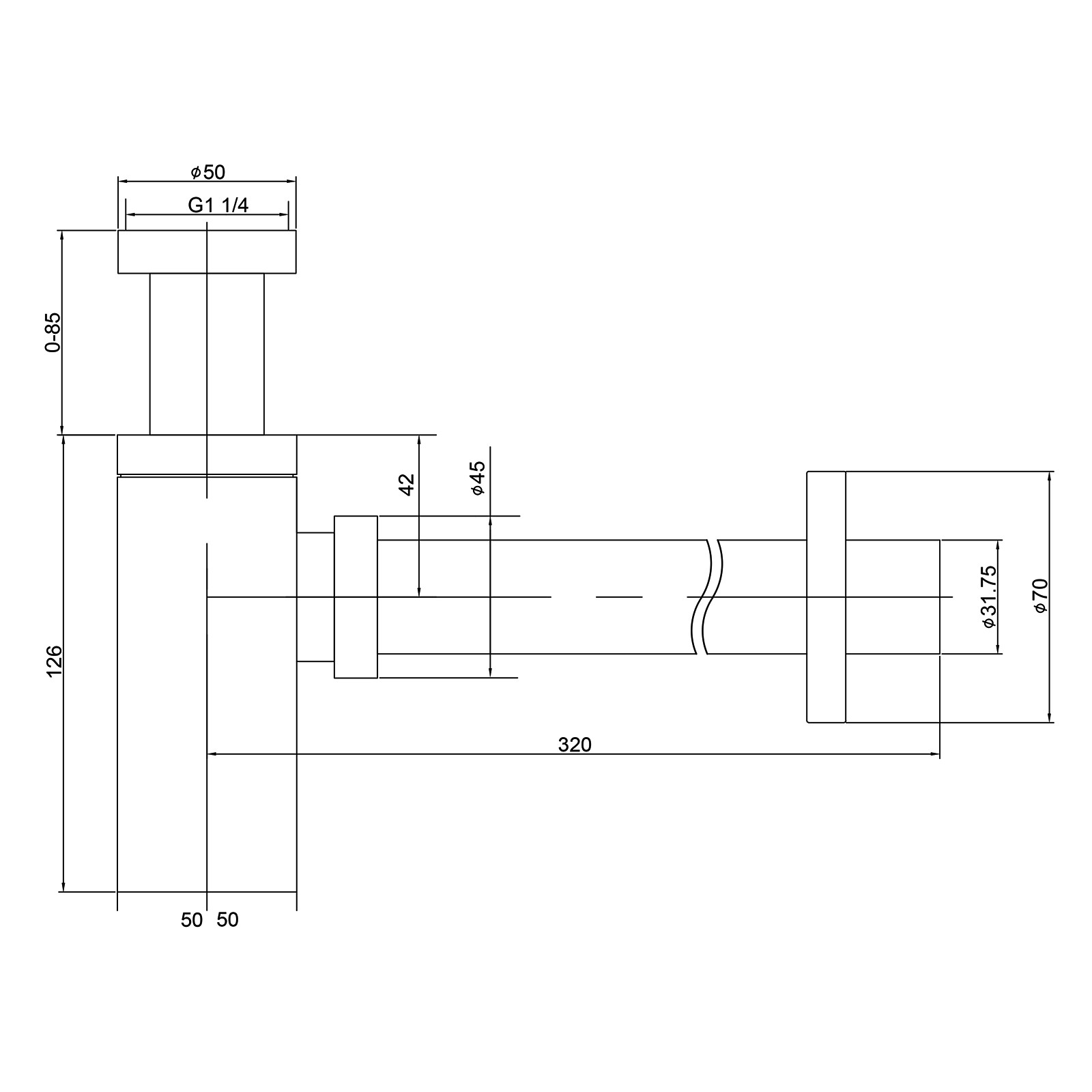 Сифон для раковины золото Timo 959/17L