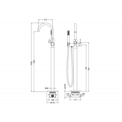 Смеситель для ванны напольный хром Timo Saona 2310/00Y-CR