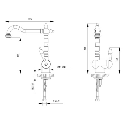 Смеситель для кухни песочный Timo Morea 2406F