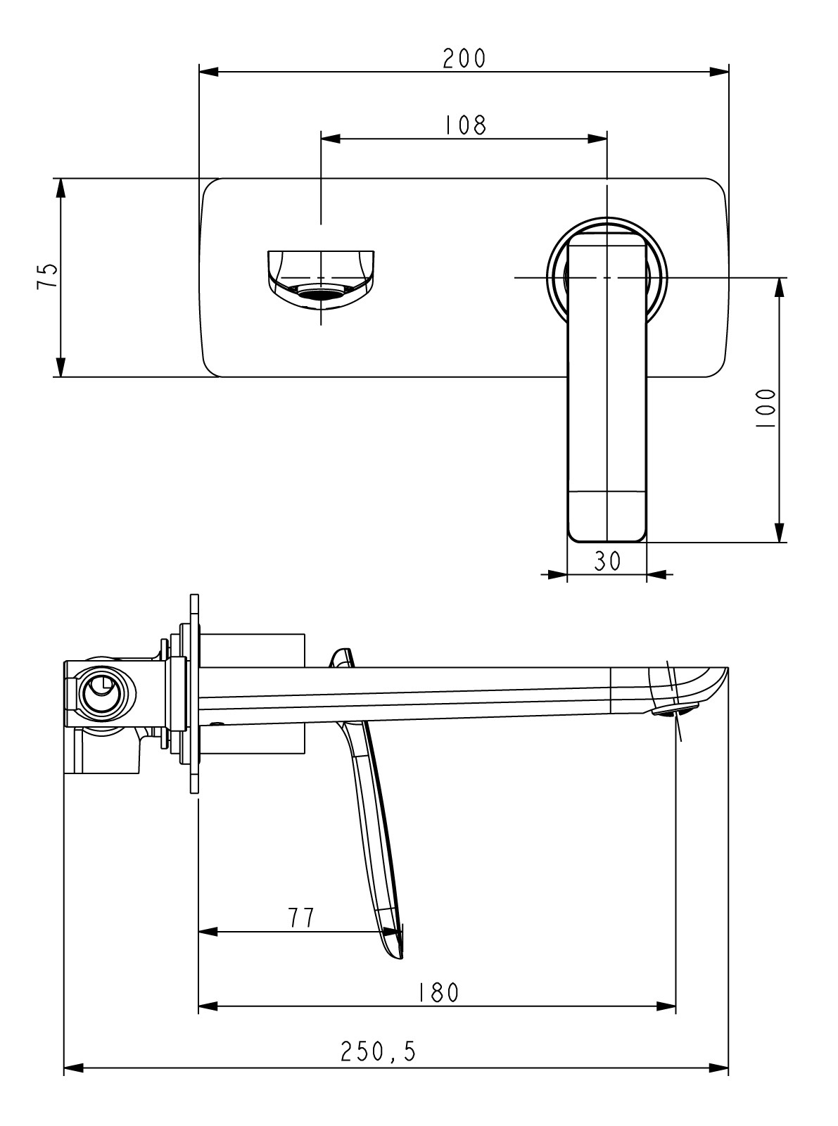 Смеситель для раковины встраиваемый хром/белый Timo Helmi 4071/00-16SM