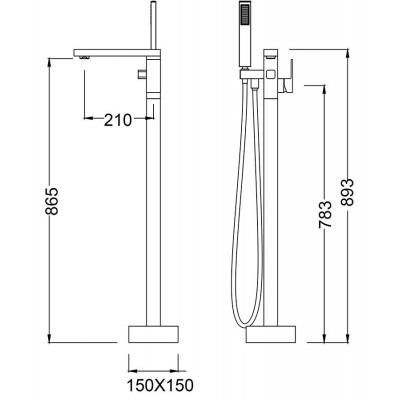 Смеситель для ванны напольный  хром Timo Selene 2200/00Y-CR