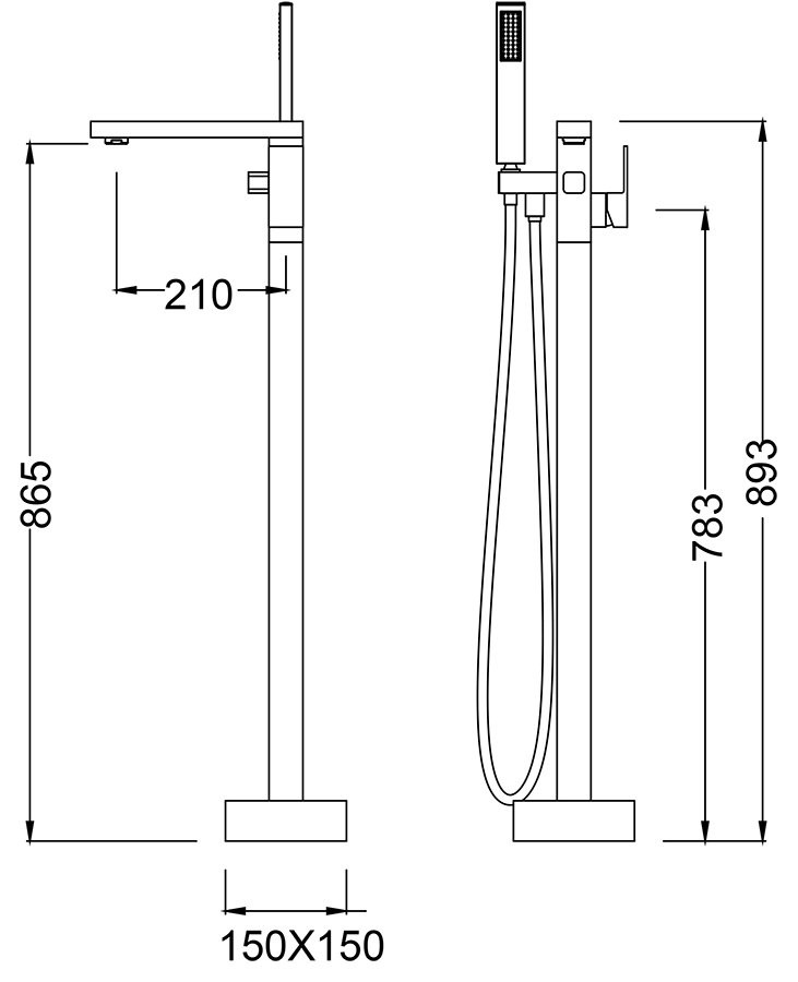 Смеситель для ванны напольный  хром Timo Selene 2200/00Y-CR