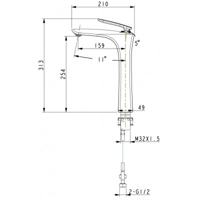 Смеситель для раковины чёрный Timo Helmi 4011/03F