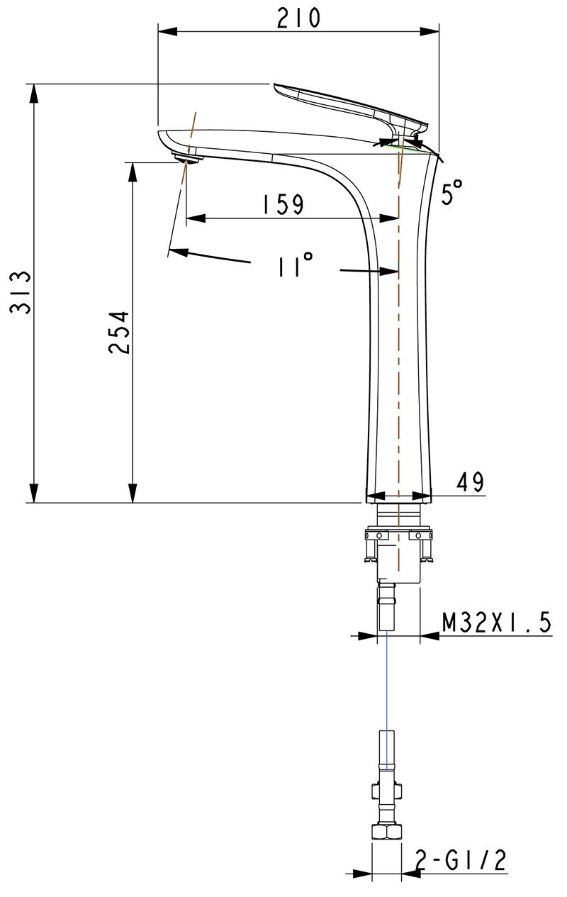 Смеситель для раковины хром/белый Timo Helmi 4011/00-16F