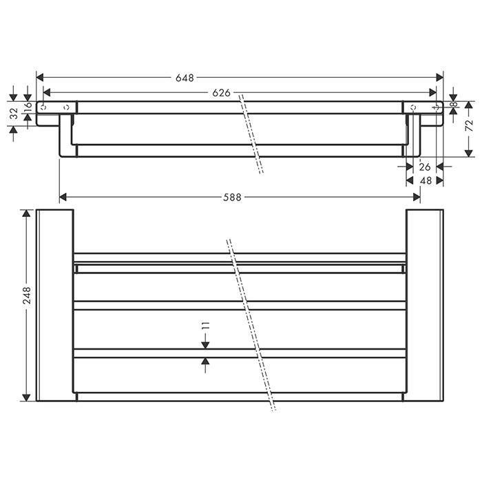 Полка для полотенец бронза Hansgrohe AddStoris 41751140