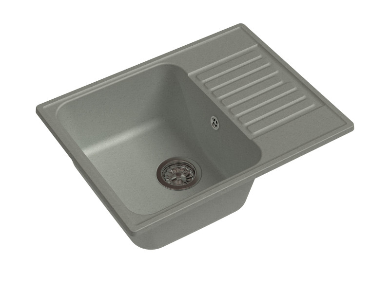 Мойка  GRANFEST QUARZ GF Z-13  чаша+крыло 617x480  черный