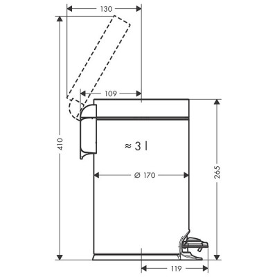 Напольное ведро 3 л чёрный Hansgrohe AddStoris 41775670