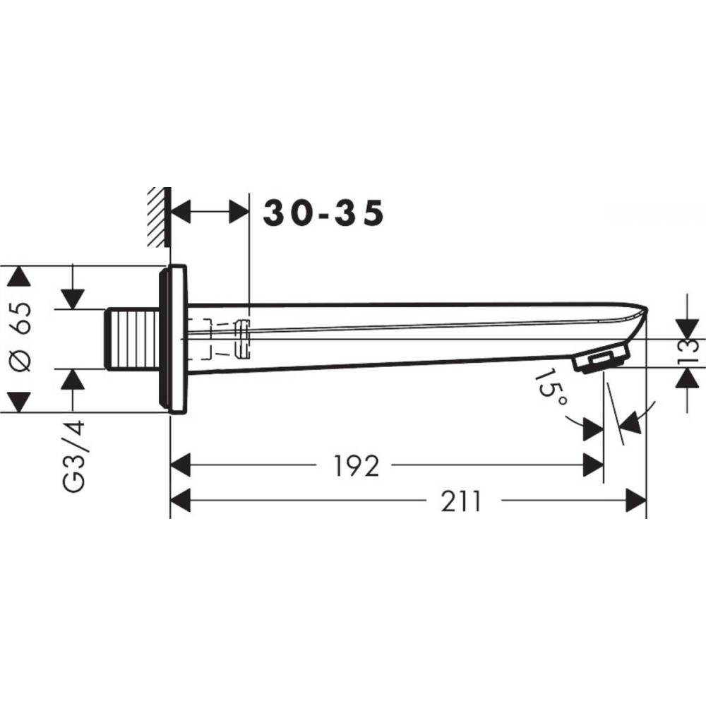 Излив для ванны хром Hansgrohe Novus 71320000