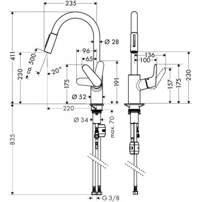 Смеситель для кухни хром Hansgrohe Focus 31815800