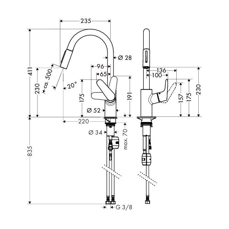 Смеситель для кухни хром Hansgrohe Focus 31815800