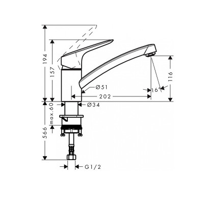 Смеситель для кухни хром Hansgrohe Logis 71833000
