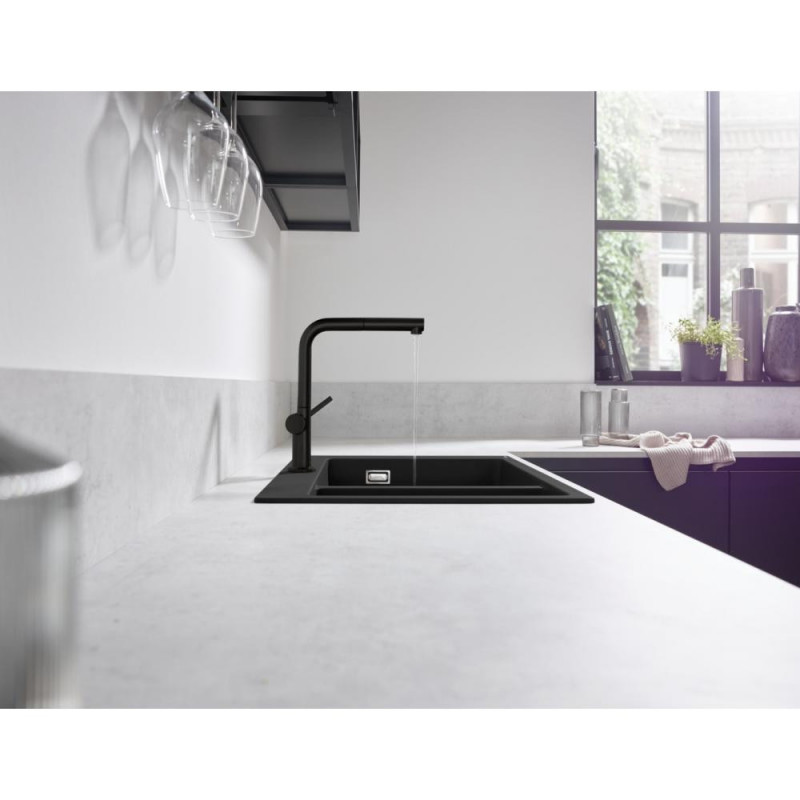 Смеситель для кухни чёрный Hansgrohe 72809670