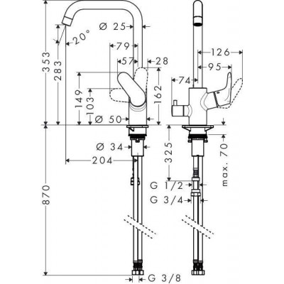 Смеситель для кухни хром Hansgrohe Focus 31823000